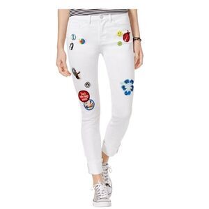 INDIGO REIN Patch Skinny Ankle White Jean.Size 11